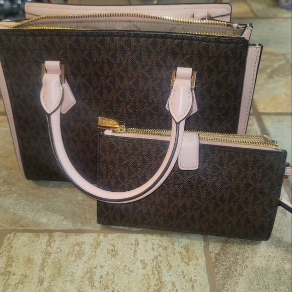 NEW Michael Kors MD hope Satchel&wallet signature - Picture 1 of 11